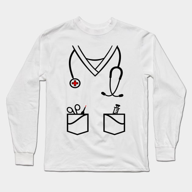 Nurse Carer Doctor Costume Long Sleeve T-Shirt by susanne.haewss@googlemail.com